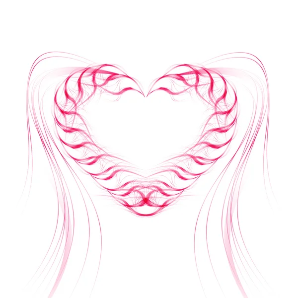 Fondo con corazón de líneas rosadas. Ilustración vectorial . — Vector de stock