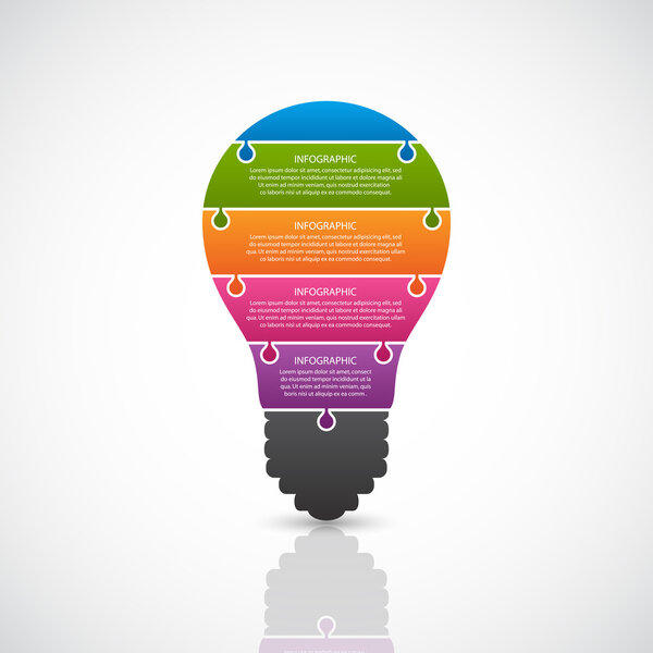 Абстрактный инфографический баннер лампочки. Векторная иллюстрация
.