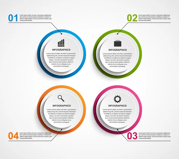 Círculo de opciones de negocio plantilla de infografías . — Archivo Imágenes Vectoriales