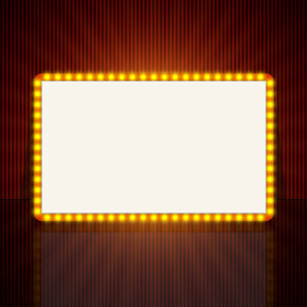 Banner de luz retro brillante para texto. Ilustración vectorial . — Vector de stock