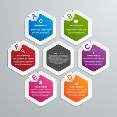 soyut altıgen infographics şablonu. 