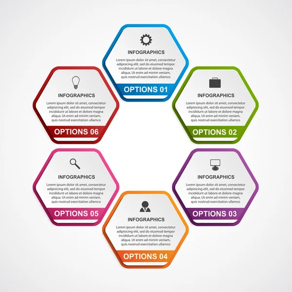 Abstrakte Sechseck-Infografik-Vorlage. — Stockvektor