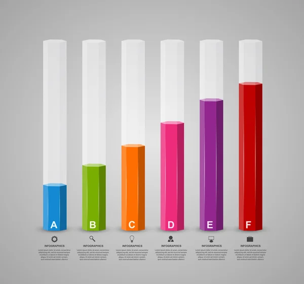 3D chart style infographic design template. — Stock Vector