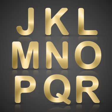 Vektör altın alfabe seti.