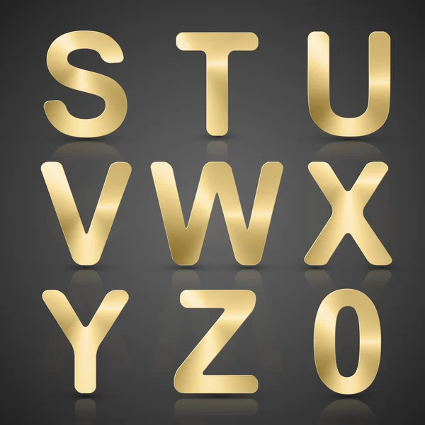 Vector Gold Alphabet Set. — Stock Vector