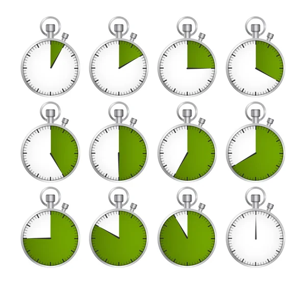 Un set di timer. Illustrazione vettoriale . — Vettoriale Stock