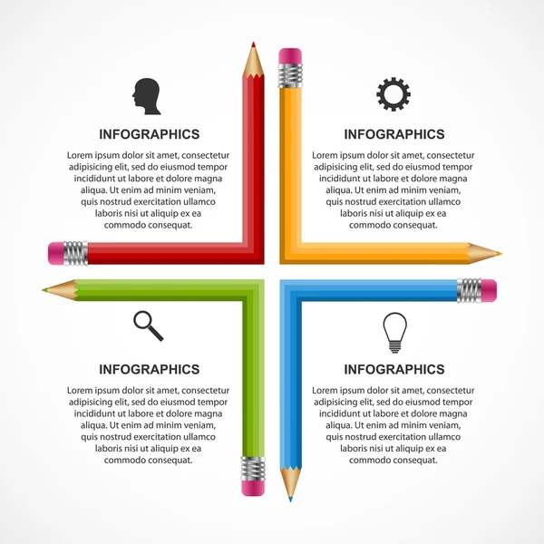 Education pencil option Infographics design template. — Stock Vector