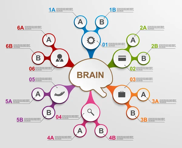 Абстрактная инфографика в центре мозга. Элементы дизайна . — стоковый вектор
