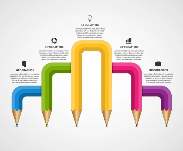 Opção de lápis de educação Modelo de design infográfico . —  Vetores de Stock