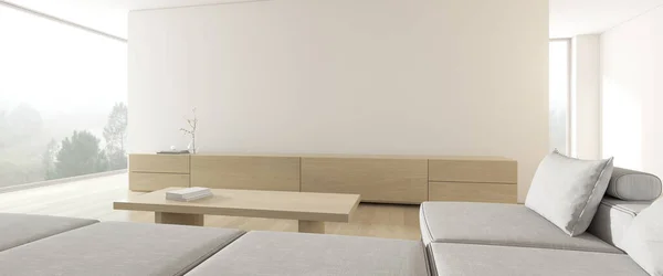 Render Modern Living Room Cabinet Sofa Empty Wall — Foto Stock