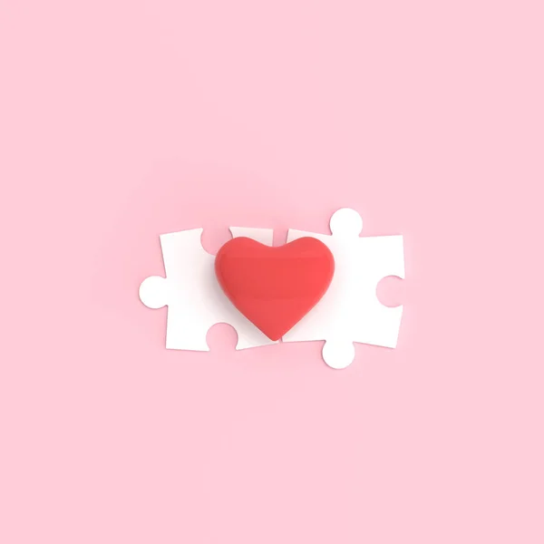 발렌타인 컨셉트 렌더링에 심장과 — 스톡 사진