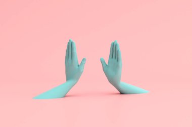 El hareketlerinin son moda sahnesi, minimum konsept, 3D görüntüleme.