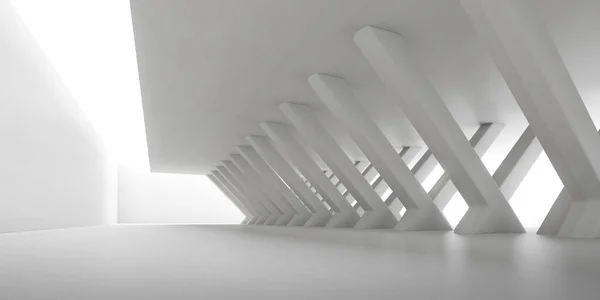 Absztrakt Renderelés Üres Beton Tér Fény Árnyék Oszlop Szerkezetét Futurisztikus — Stock Fotó