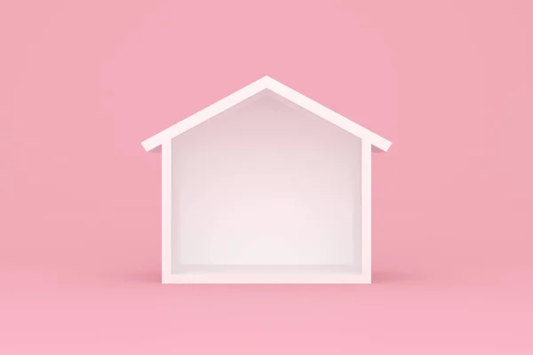 Rendering Cross Section House Empty Room Isolated Pink Background — Stock Photo, Image