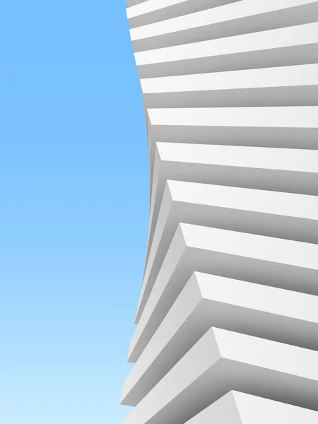 Abstracte Witte Kromme Architectuur Concave Convex Twisted Gebouw Destructie — Stockfoto