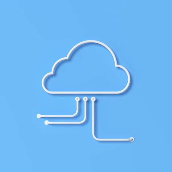 Illustration Des Konzepts Für Cloud Computing Outline Stil Darstellung — Stockfoto