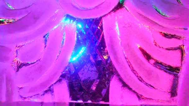 Παγωμένες Φιγούρες Χριστουγεννιάτικο Φωτισμό Νέα Χρόνια Υφή Και Φώτα Ερυθρελάτης — Αρχείο Βίντεο