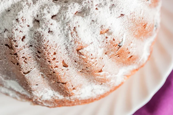 Easter cake with icing sugar and raisins — Stock Photo, Image