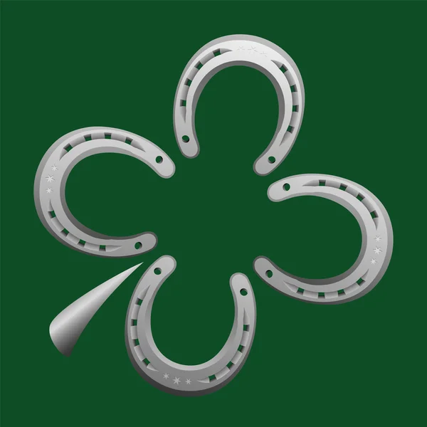 Horseshoe Clover blad geluk — Stockvector