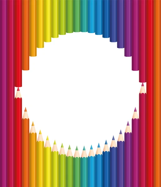 Ceruzák szivárvány színek kör — Stock Vector