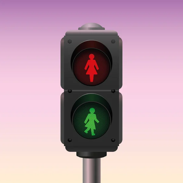 Traffic-Light vrouwen vrouwelijk geslacht — Stockvector