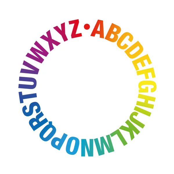 Alphabet Circle Rainbow Colors — Stock Vector