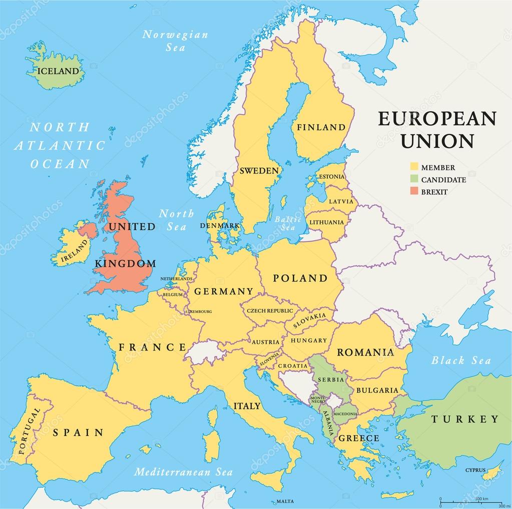 European Union Brexit Map — Stock Vector © Furian #114557194