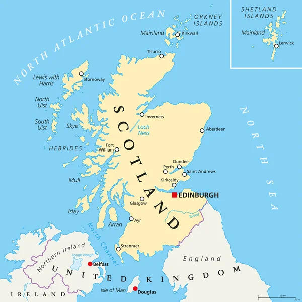 Independent Scotland Political Map — Stock Vector