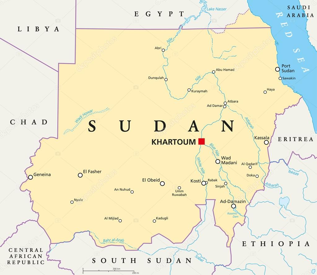sudan karta Sudan politiska karta — Stock Vektor © Furian #115427912 sudan karta