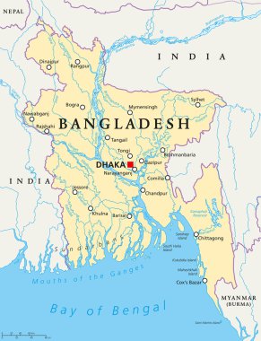 Bangladeş siyasi haritası