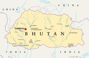 bhutan siyasi haritası