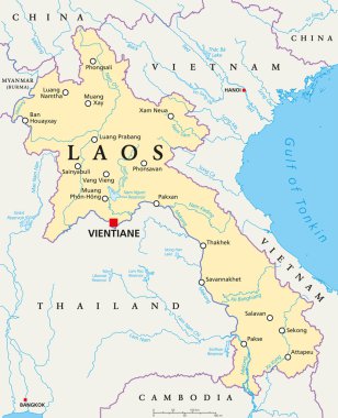 Laos siyasi haritası