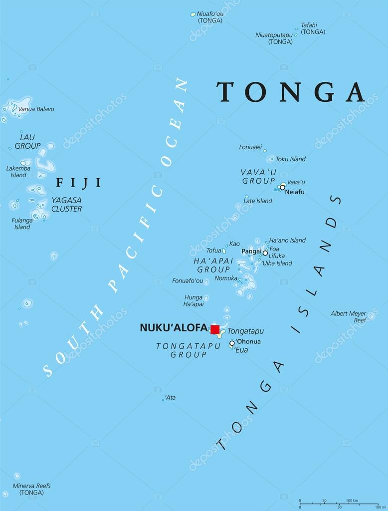 Mapa político de Tonga Stock Vector by ©Furian 117272558
