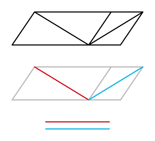 Sander optical illusion or Sanders parallelogram — Stock Vector