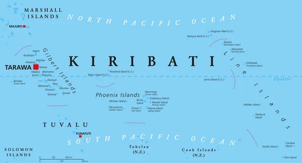 Polityczna mapa Kiribati — Wektor stockowy