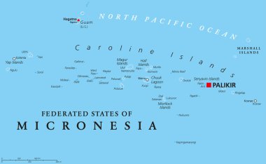 Federated States of Micronesia political map clipart