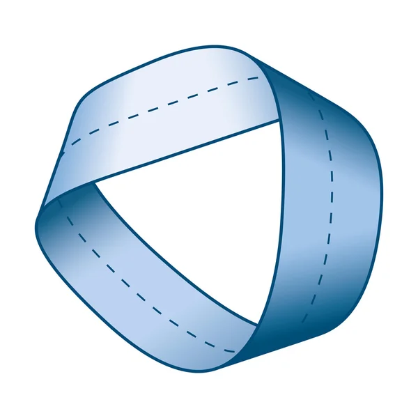 Bande bleue Moebius avec ligne médiane — Image vectorielle