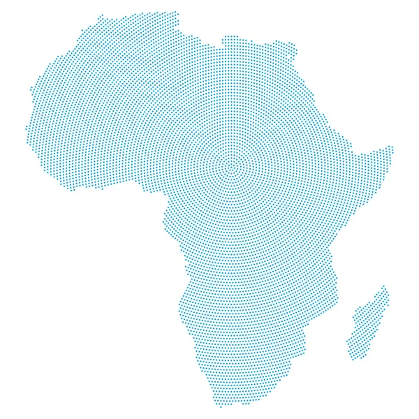 África mapa patrón de puntos radiales — Vector de stock