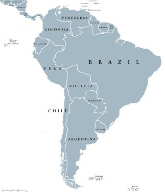 Güney Amerika ülkeleri siyasi harita