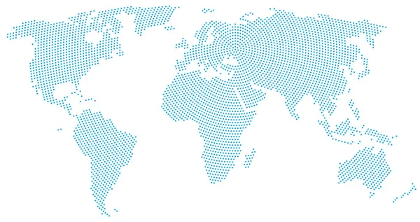 Mapa do mundo padrão ponto radial — Vetor de Stock