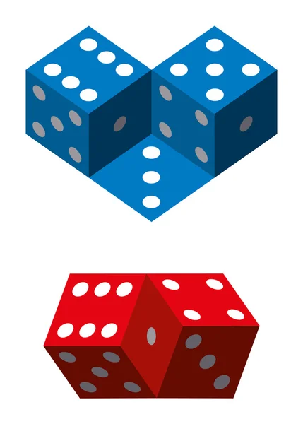 Optical illusions with dice — Stock Vector