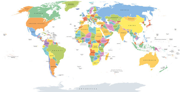 Политическая карта отдельных государств мира
