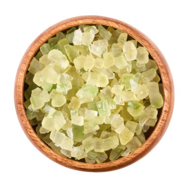 Bir kase içinde beyaz doğranmış yeşil succade