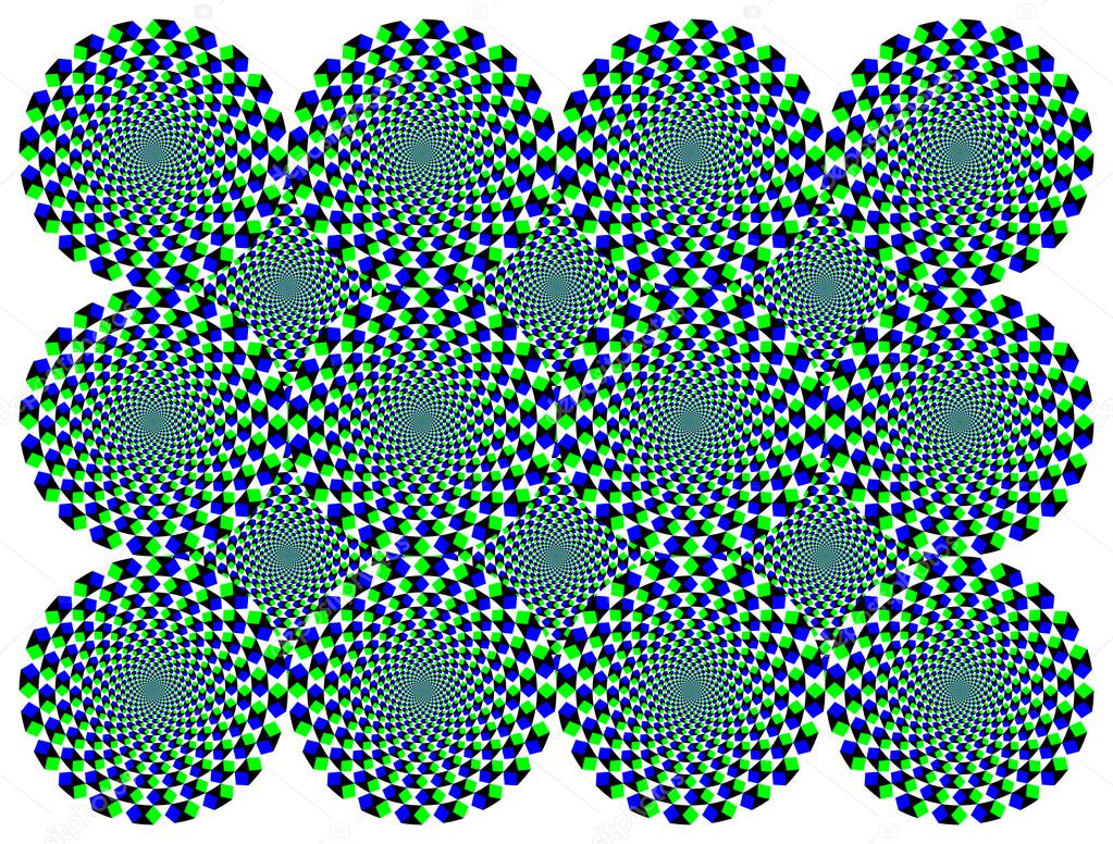 Rotating diamond wheels motion illusion