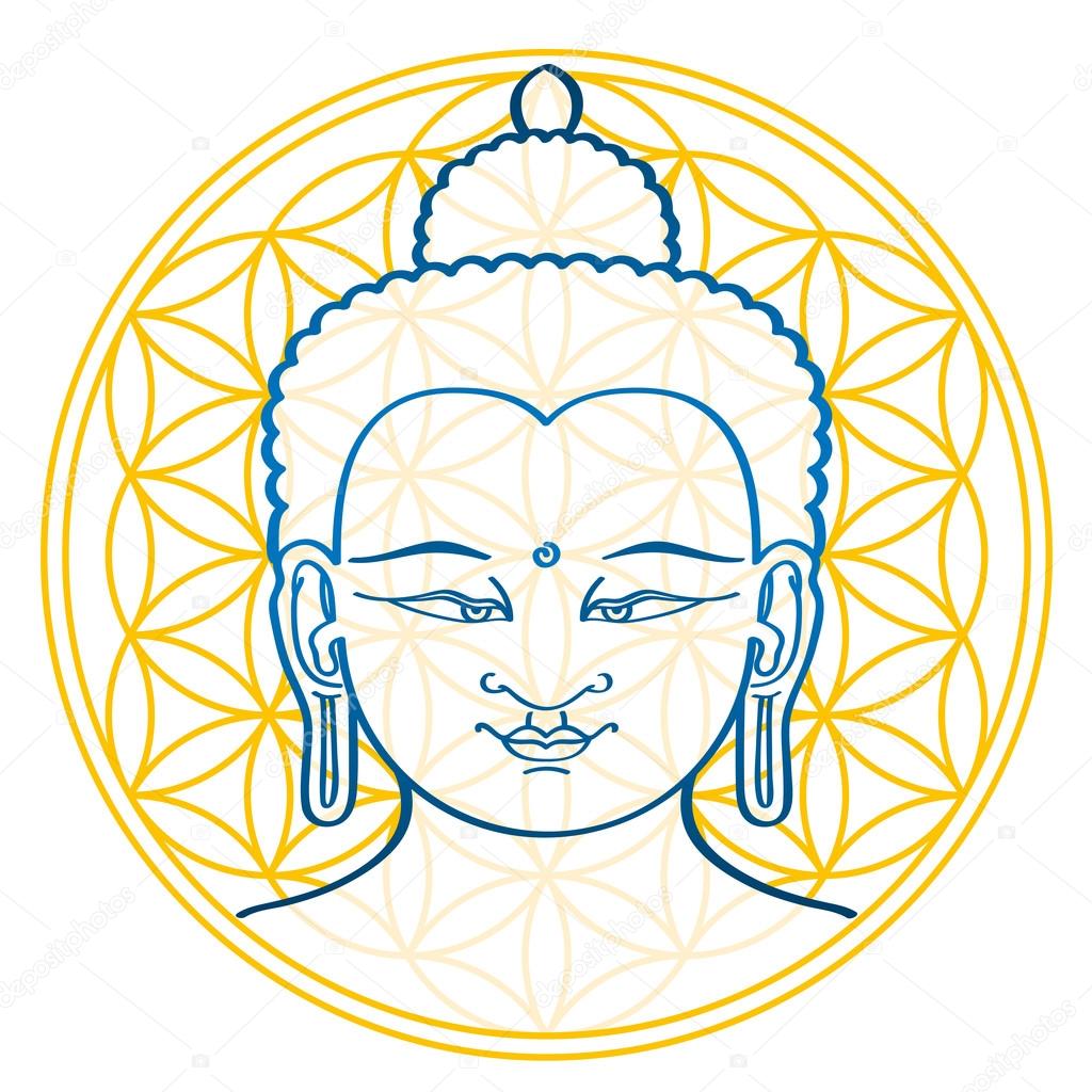 Buddha and the Flower of Life illustration