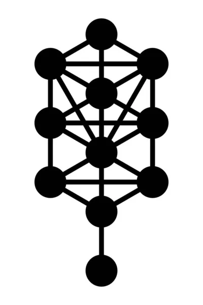 Tree Life Symbol Diagram Used Mystical Traditions Nodes Spheres Symbolizing — Stock Vector