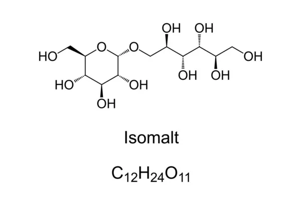 Ισομαλτίδιο Χημικός Τύπος Και Σκελετική Δομή Ένα Υποκατάστατο Ζάχαρης Και — Διανυσματικό Αρχείο