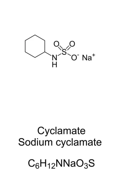 Ciclamato Ciclamato Sodio Fórmula Química Estructura Esquelética Edulcorante Artificial Con — Archivo Imágenes Vectoriales