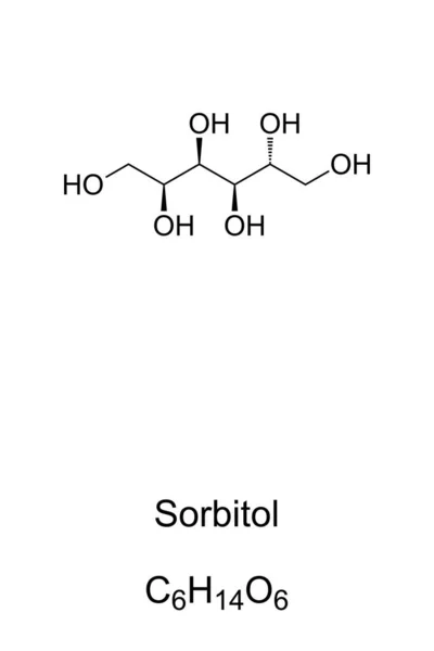 Sorbitol Fórmula Química Estructura Esquelética También Llama Glucitol Alcohol Azucarado — Archivo Imágenes Vectoriales