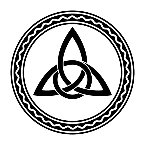 Triquetra Com Torção Extra Celta Uma Moldura Círculo Com Linha —  Vetores de Stock